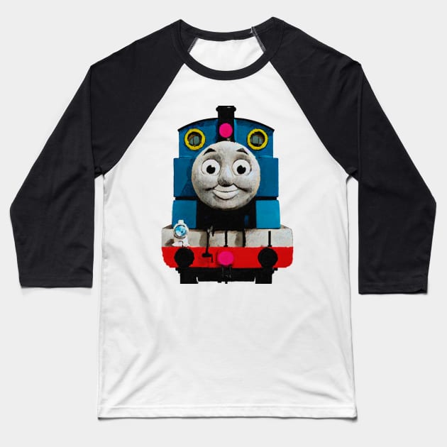 Thomas the Tank Engine front view Baseball T-Shirt by jsart2020